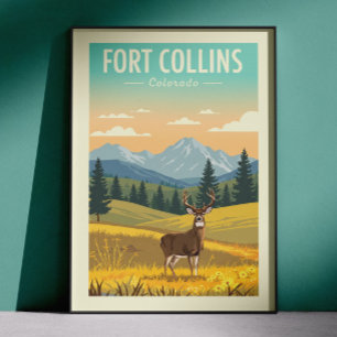 Poster Fort Collins Colorado vintage