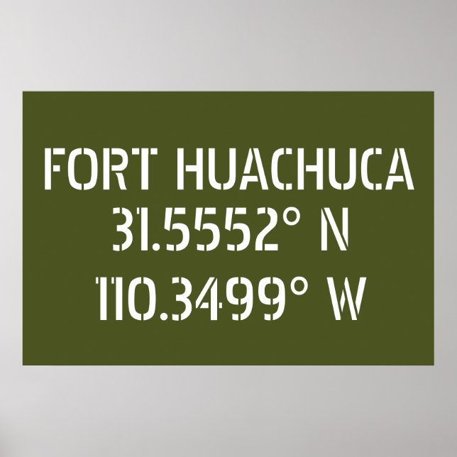 Poster Fort Huachuca Latitude Longitude (Devant)