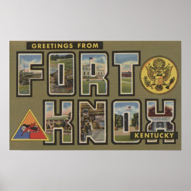 Poster Fort Knox, Kentucky - Scènes de grandes lettres (Devant)