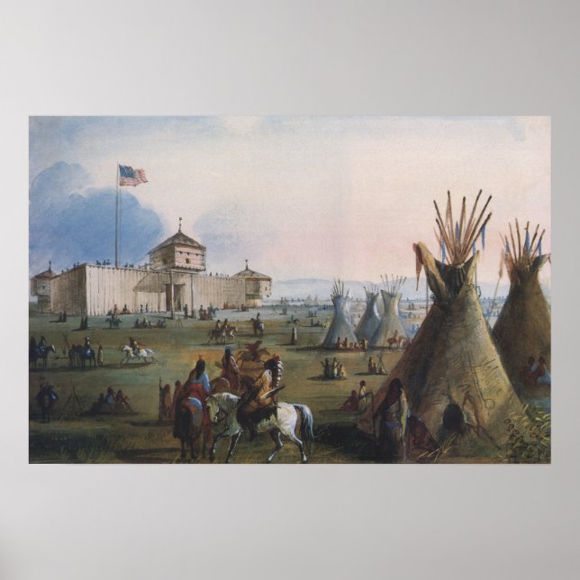 Poster Fort Laramie, Fort Sublette, Fort William, Miller (Devant)
