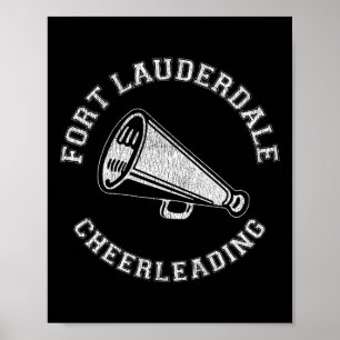 Poster Fort Lauderdale Cheer en détresse Rétro 90's Cheer