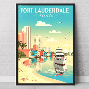 Poster Fort Lauderdale Floride vintage