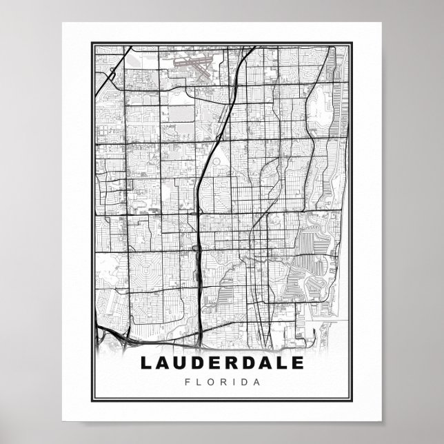 Poster Fort Lauderdale Map (Devant)