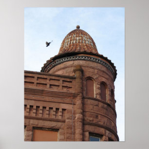 Poster Fort Madison, Iowa Building et Pigeon