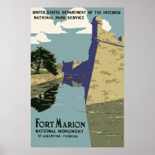 Poster Fort Marion National Monument St Augustine Floride