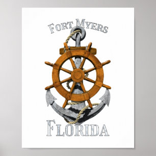 Poster Fort Myers Floride Vacances Ancre de navigation He