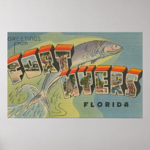 Poster Fort Myers, la Floride - grandes scènes de lettre