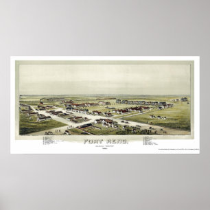 Poster Fort Reno, carte panoramique d'OK - 1891