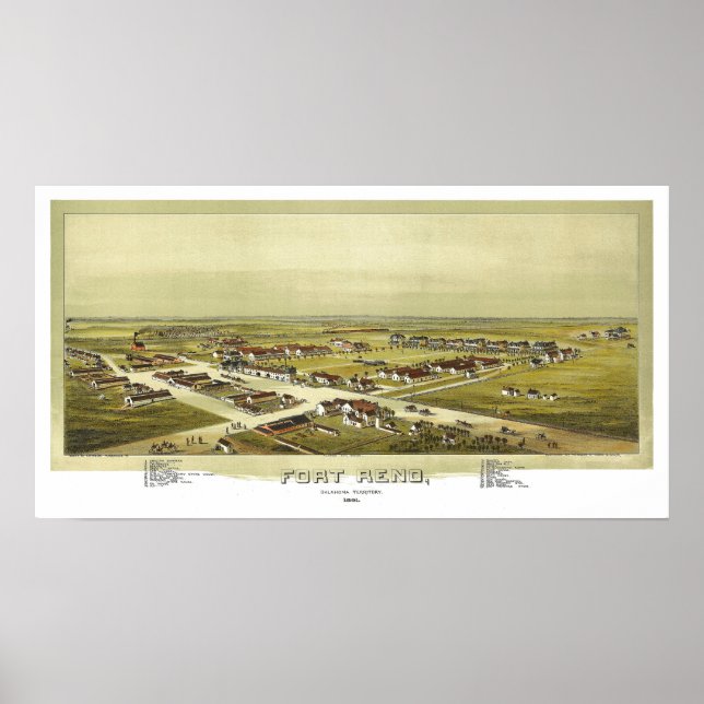Poster Fort Reno Oklahoma Territory 1891 Lithograph (Devant)