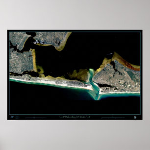 Poster Fort Walton Beach et Destin, courrier de satellite