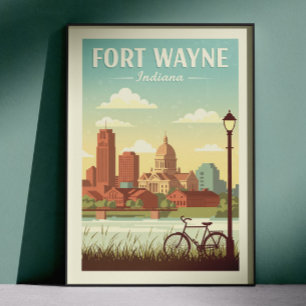 Poster Fort Wayne Indiana vintage