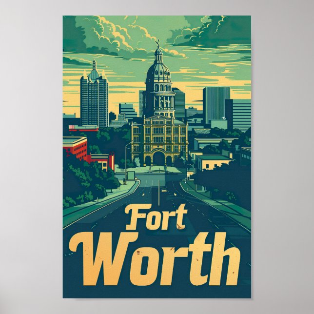 Poster Fort Worth Texas USA célèbre Travel Place (Devant)