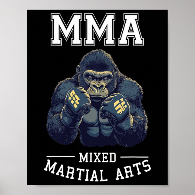Poster Forte Mixed martial art Gorilla - Thailande Boxing (Devant)