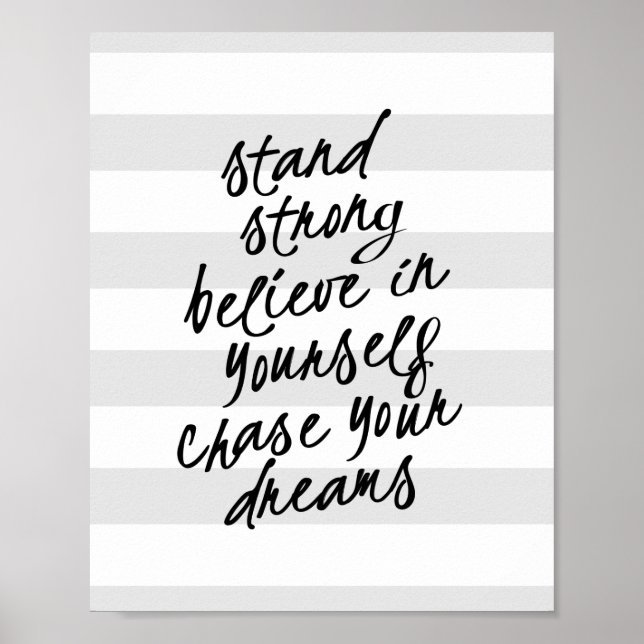 Poster Forte, Soyez Motivationnelle Devis Imprimer (Devant)