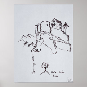 Poster Forteresse de hauteur de Corte Corse, France