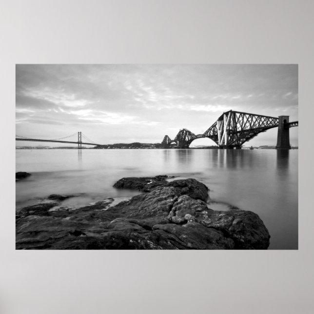 Poster Forth Bridges Noir & Blanc (Devant)