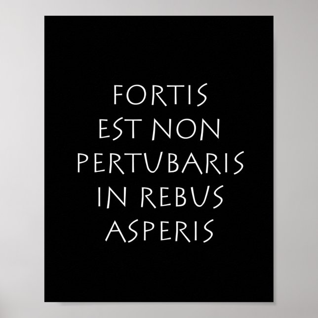 Poster Fortis est non pertubaris in rebus asperis (Devant)