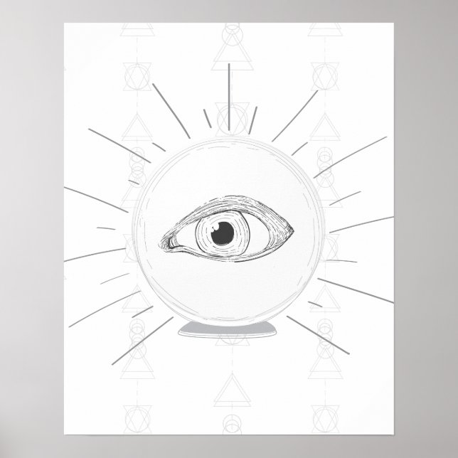 Poster Fortune Teller Eye Seer Esoteric Crystal Ball (Devant)
