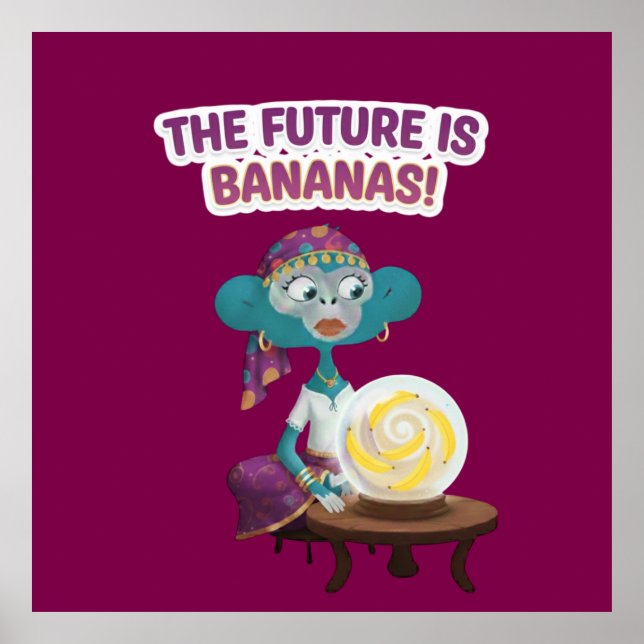 Poster Fortune teller monkey (Devant)