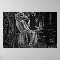 Póster Fotografía en blanco negro Poster de ángele