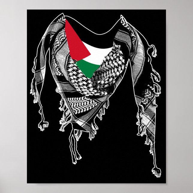 Poster Foulard palestinien, drapeau palestinien (Devant)