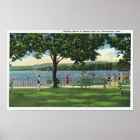Foule à la plage et parc sur Chautauqua
