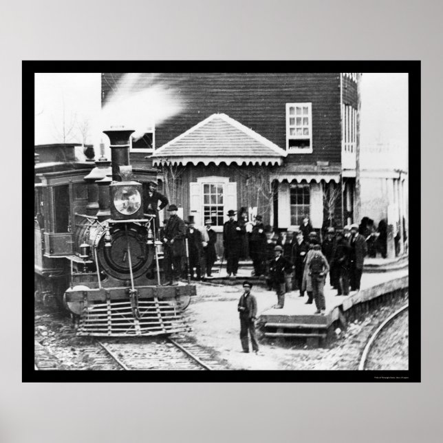 Poster Foule ferroviaire à Hanover Junction, PA 1863 (Devant)