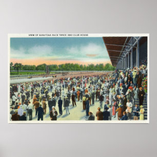 Poster Foules à la voie de course de Saratoga et au