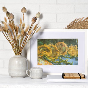 Poster Four Cut Sunflowers par Vincent van Gogh, Art