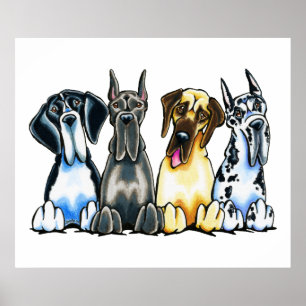 Poster Four Great Danes