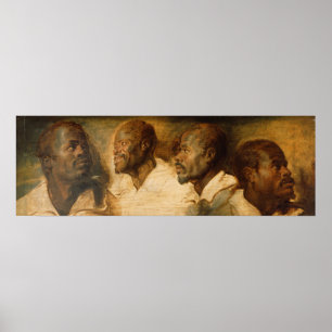 Poster Four Studies of a Male Head, Ruebens