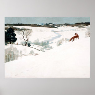Poster Fox dans la neige par Newell Convers Wyeth