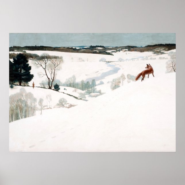 Poster Fox dans la neige par Newell Convers Wyeth (Devant)