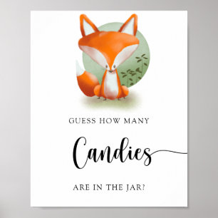 Poster Fox - devinez combien de bonbons