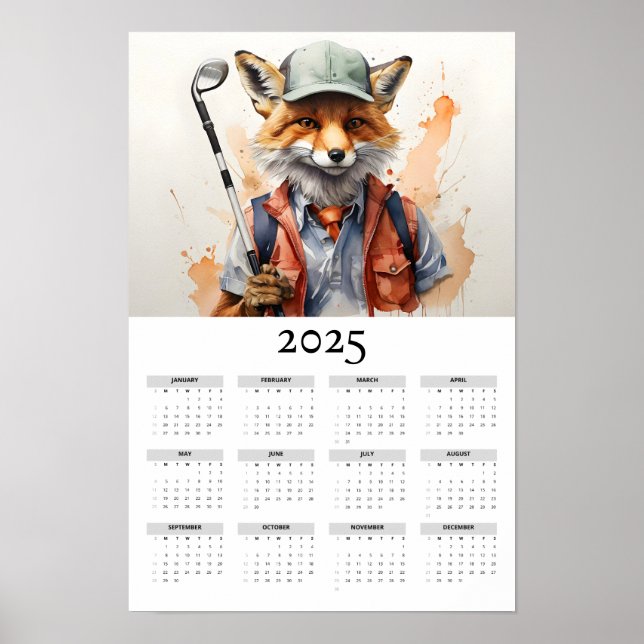 Poster Fox Green Casquette de baseball Jouer Golf Wall Ca (Devant)