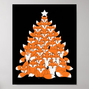 Poster Fox Noël Arbre Fox Xmas Arbre drôle Fox Noël