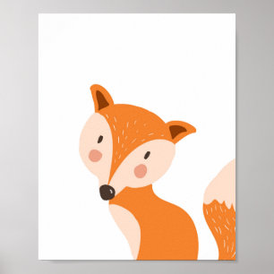 Poster Fox Woodland Animal Nursering Wall Art Imprimer