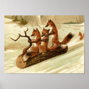 Poster Foxy Sleigh Ride