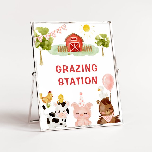 Poster Foyer de pâturage de la ferme rouge (Créateur téléchargé)