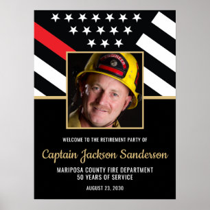 Poster Foyer de retraite Parti Red Line Drapeau Photo