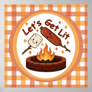 Poster Foyer Let’s Get Lit – Joli Marshmallow & Hot Dog