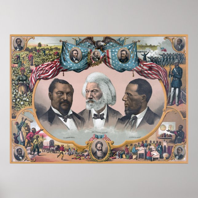 Poster Fr3d3rick Bailey Douglass avec Black Abolitionnist (Devant)
