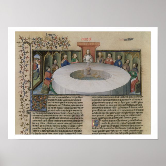 Poster Fr.120 f.524v Les Chevaliers de la Table Ronde de (Devant)