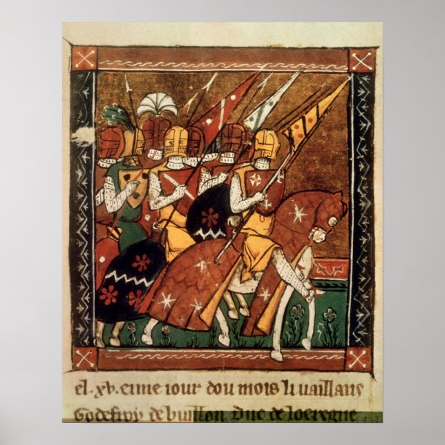 Poster Fr 9084 f.20v : Chevaliers à cheval (Devant)
