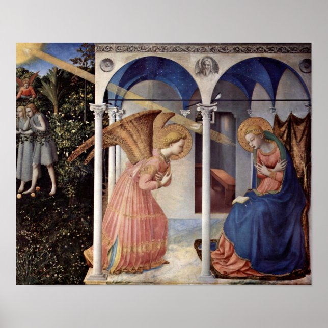Poster Fra Angelico - Scène : Annonciation (Devant)