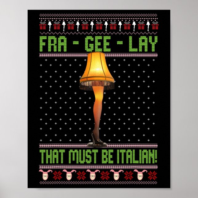 Poster Fra-gee lay drôle Noël Fragile Noël Italien Xmas W (Devant)