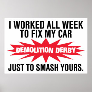 Poster Fracas de Derby de démolition votre voiture