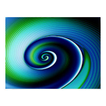 Fractal Blue Green Spiral Art Abstrait