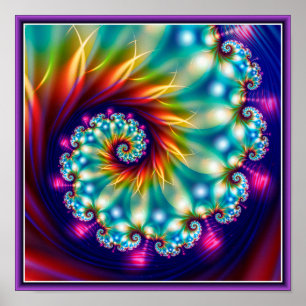 Poster Fractal floral magnifique