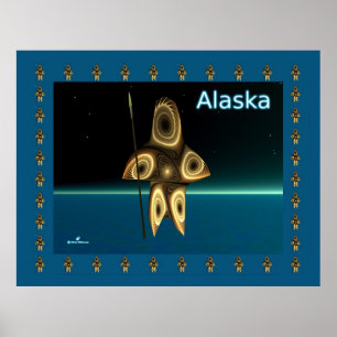 Poster Fractal Inuit Hunter